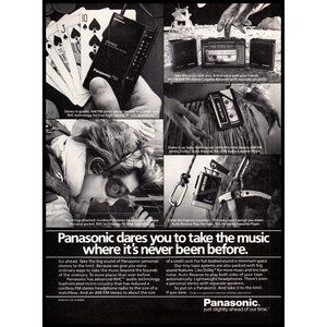 1985 Panasonic Personal Stereos Vintage Print Ad RF-H5A RQ-J16 RX-538 Wall Art